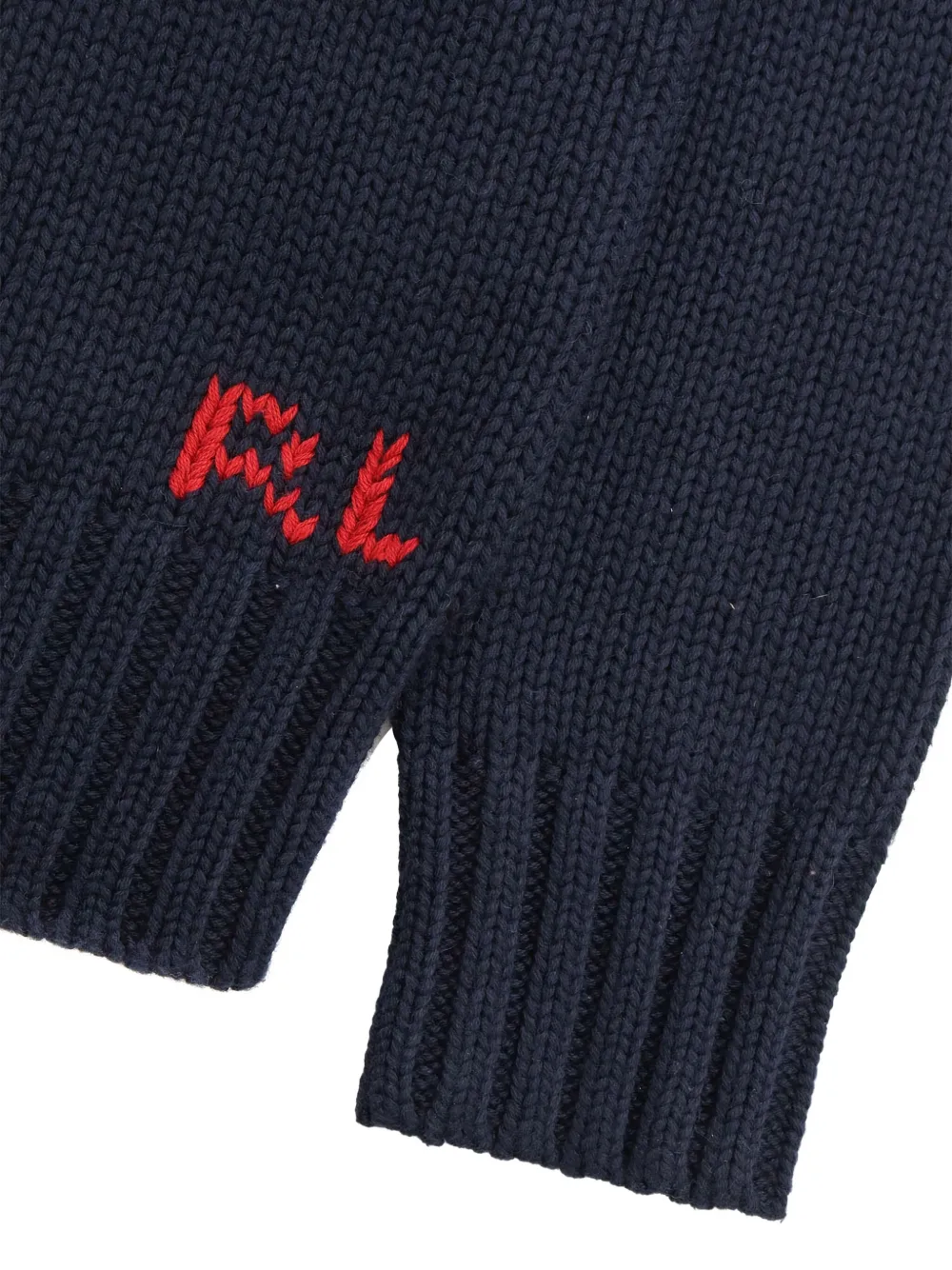 POLO RALPH LAUREN KIDS Katoenen trui met vlag intarsia Blauw