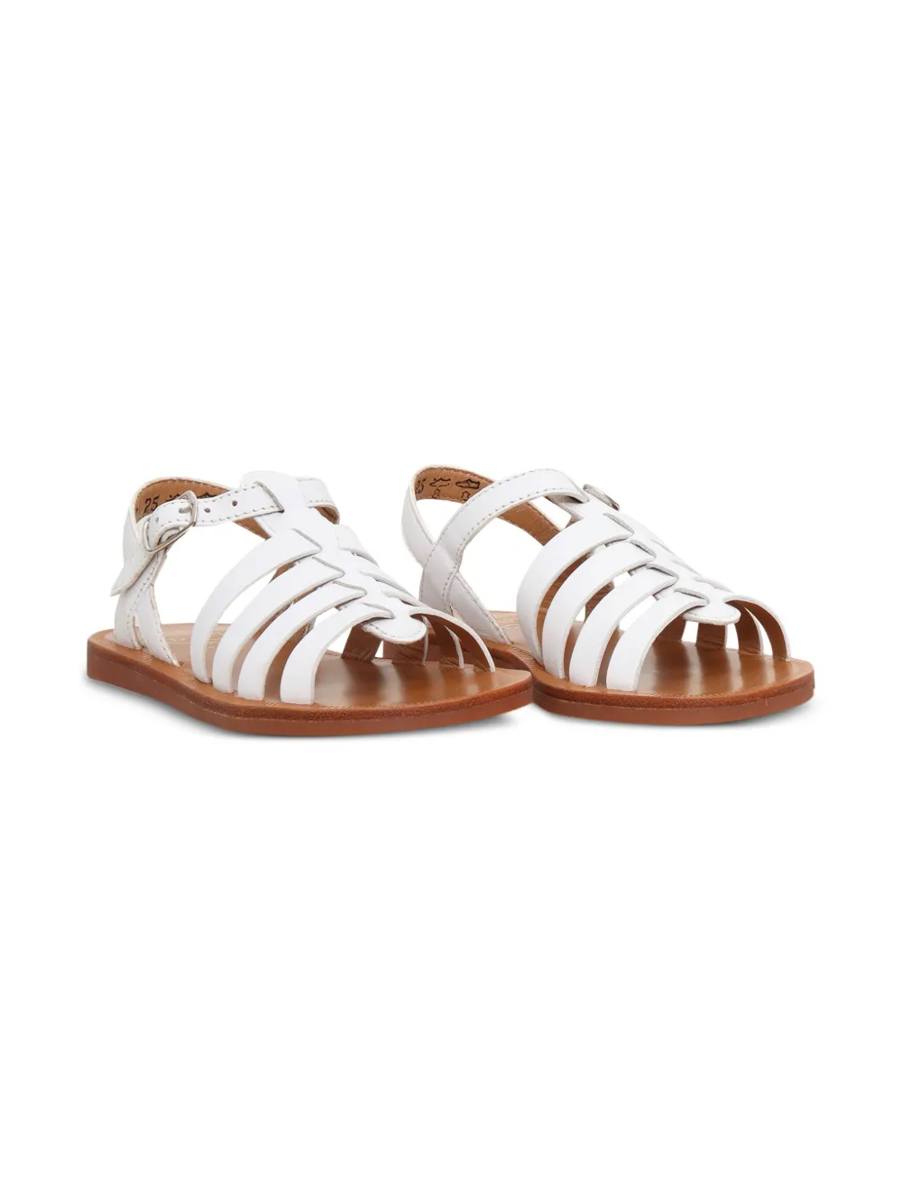 Pom D'api Sandali in pelle con fibbia - Bianco