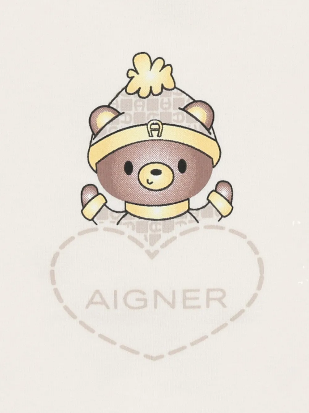 Aigner Kids Slabbetje met teddybeer en logo Wit