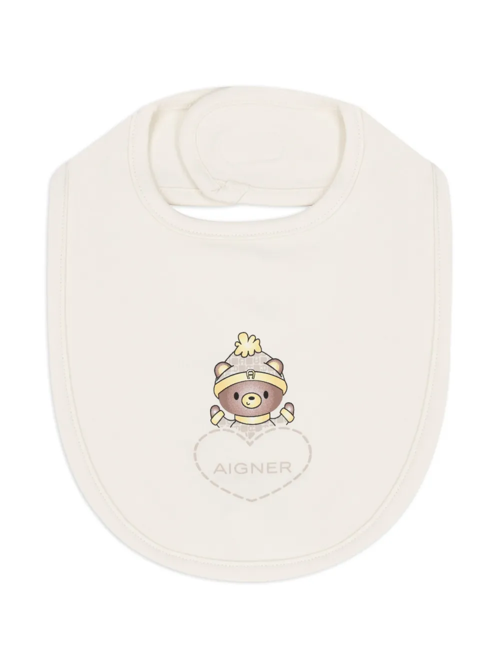 Aigner Kids teddy-bear logo bib Wit