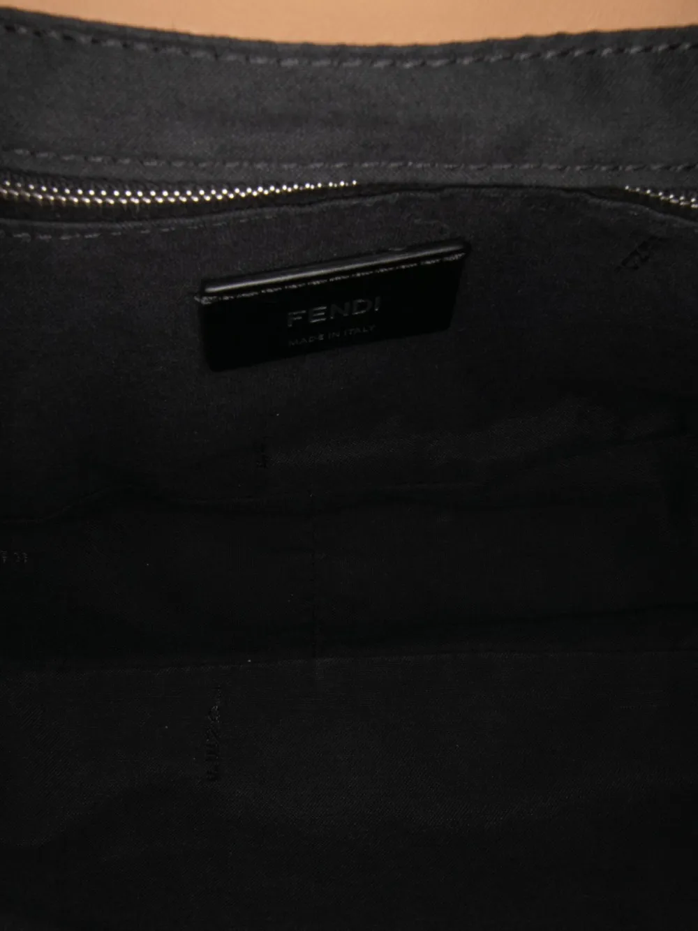 Pre-owned Fendi 2010-2025 Large Zucca And Pequin Canvas Convertible Baguette Satchel In Brown