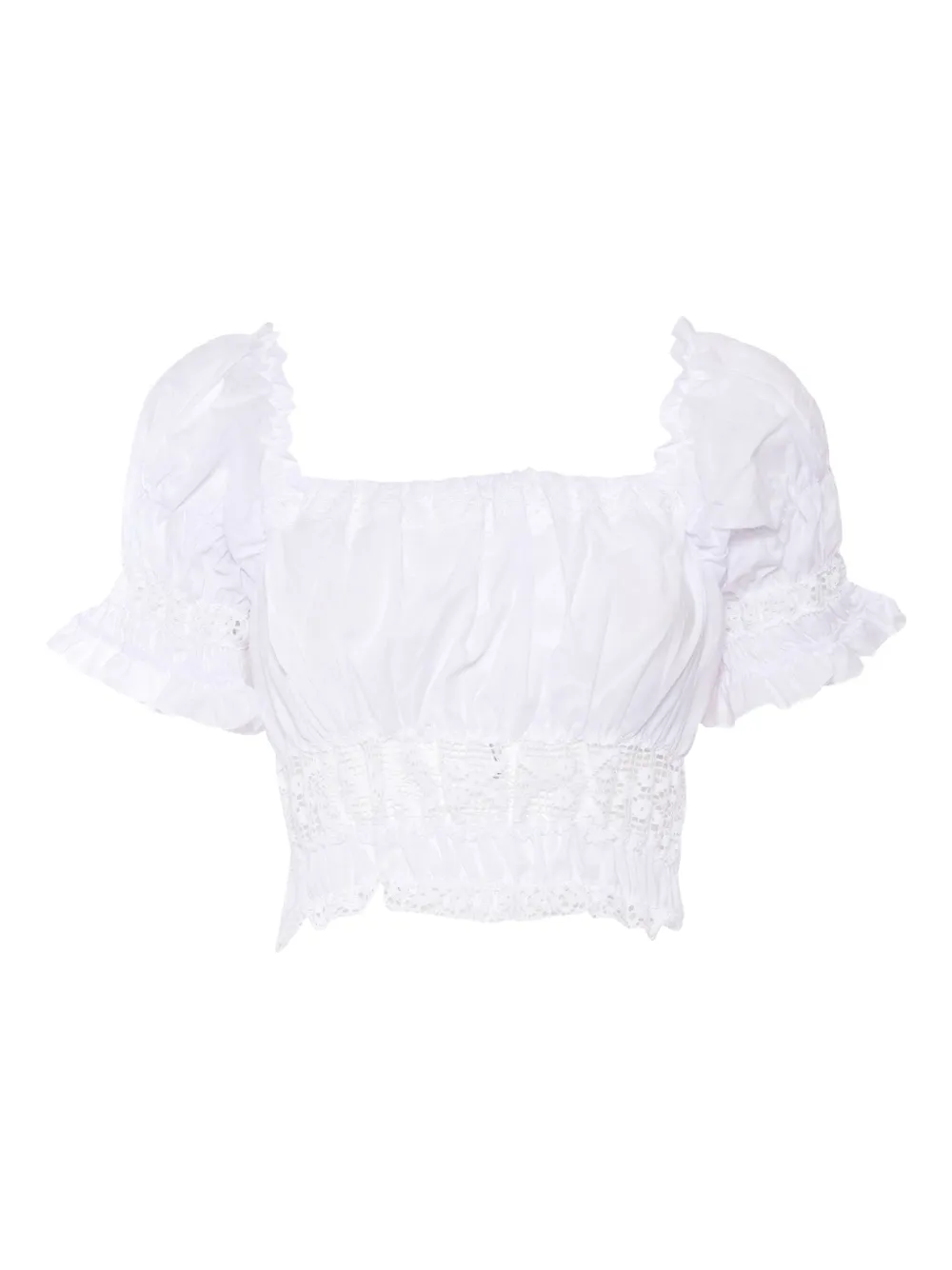 Ermanno Scervino Gesmockte top met korte mouwen - Wit