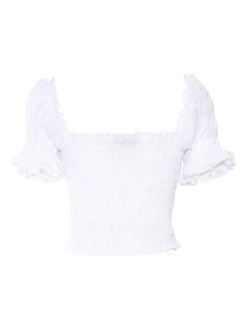 Ermanno Scervino Gesmockte top met korte mouwen Wit