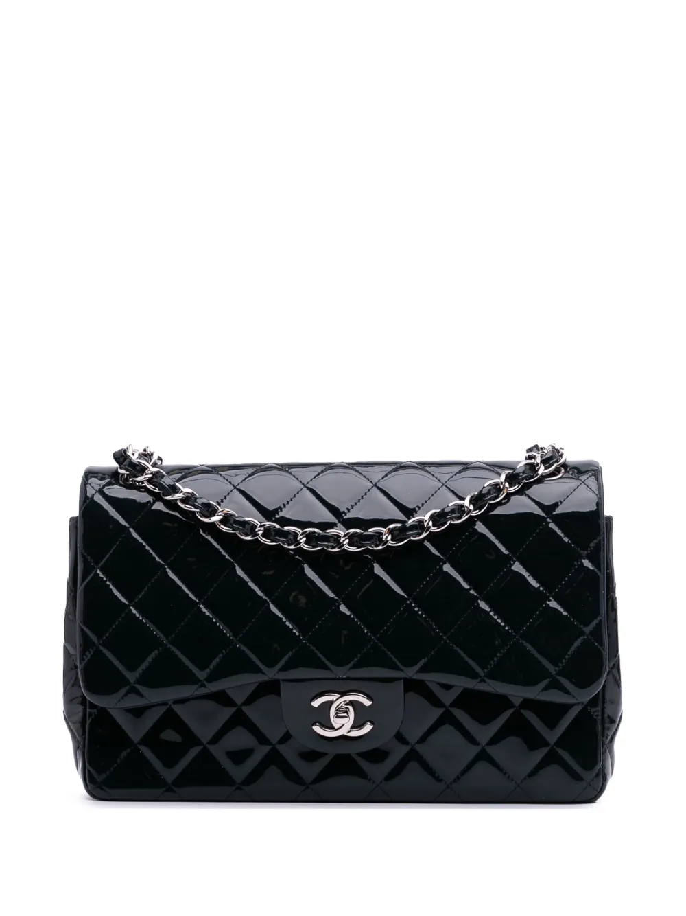 CHANEL Pre-Owned 2013-2014 Jumbo Classic Patent Double Flap shoulder CHANEL Pre-Owned 2013-2014 Jumbo Classic Patent Double Flap shoulder
