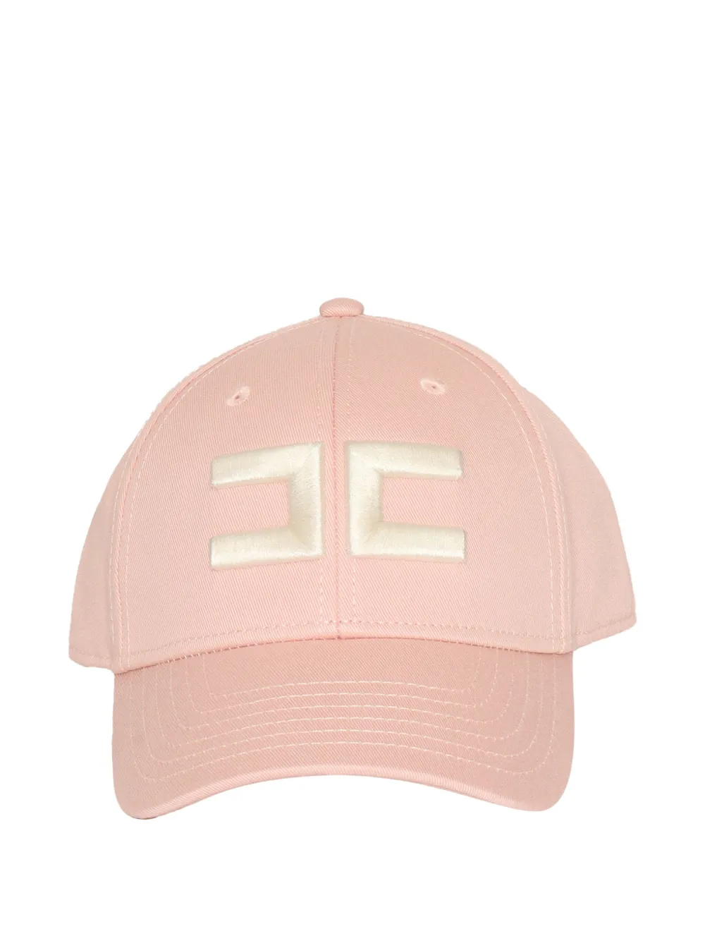 Elisabetta Franchi Logo-embroidered Cotton Cap In Pink