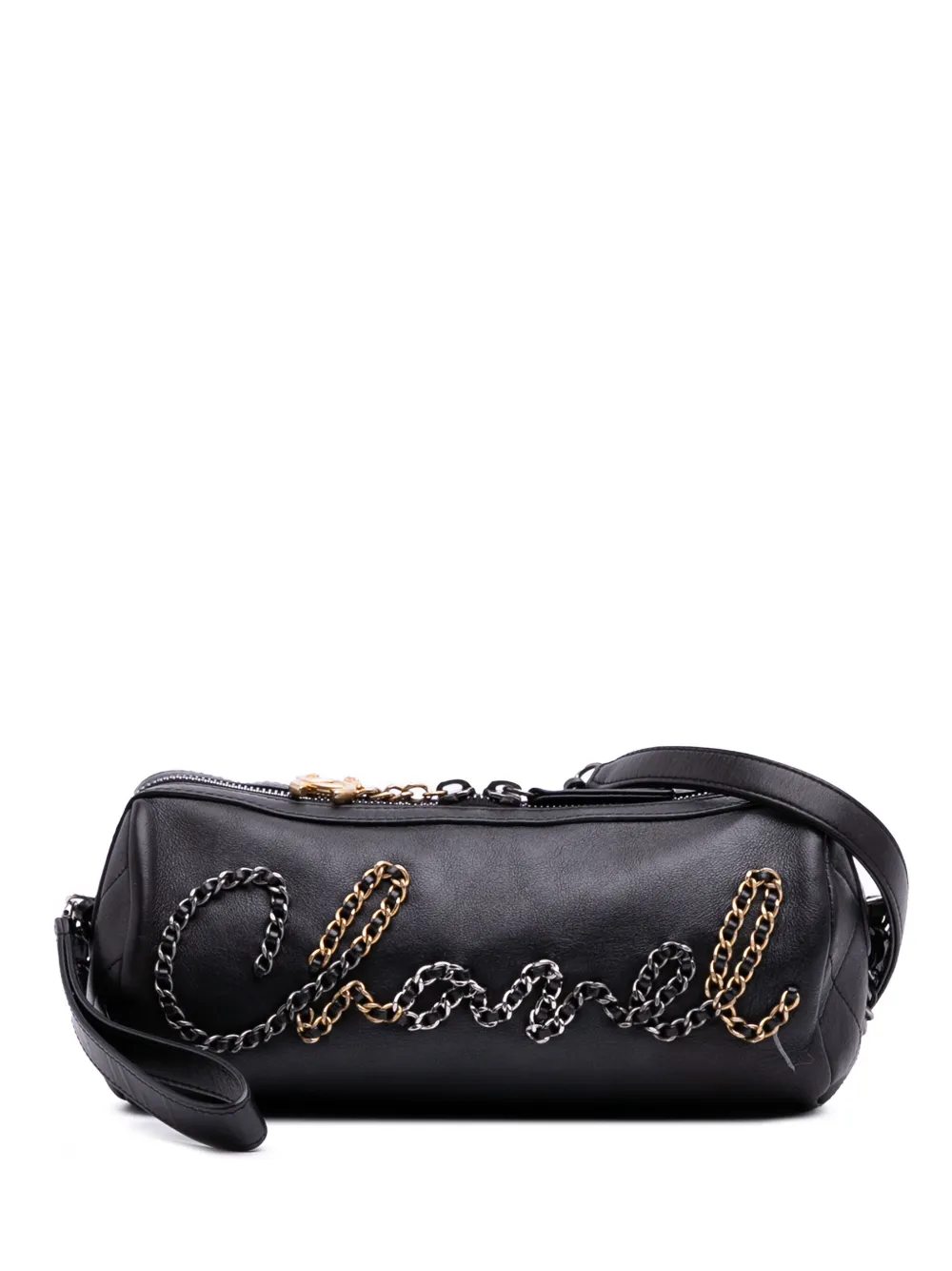 CHANEL Pre-Owned 2019 Calfskin Signature Chain 20s Bowling Bag CHANEL Pre-Owned 2019 Calfskin Signature Chain 20s Bowling Bag