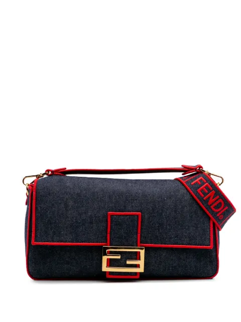 Fendi Pre-Owned 2010-2025 Large Denim Baguette satchel