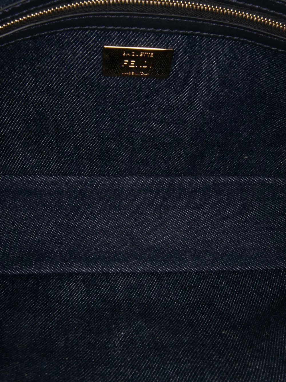 Pre-owned Fendi 2010-2025 Large Denim Baguette Satchel In Blue