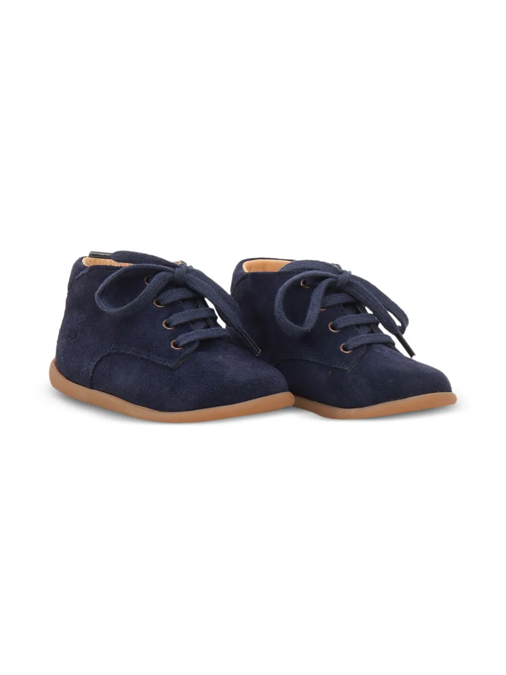 Pom D api Kids lace-up suede sneakers Blue