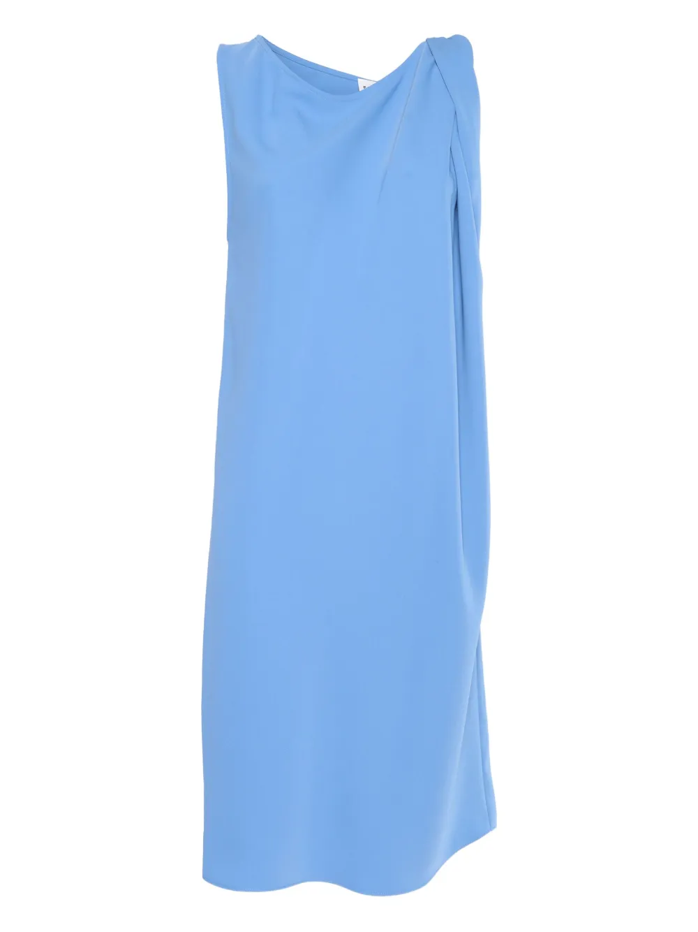 draped neckline sleeveless day dress