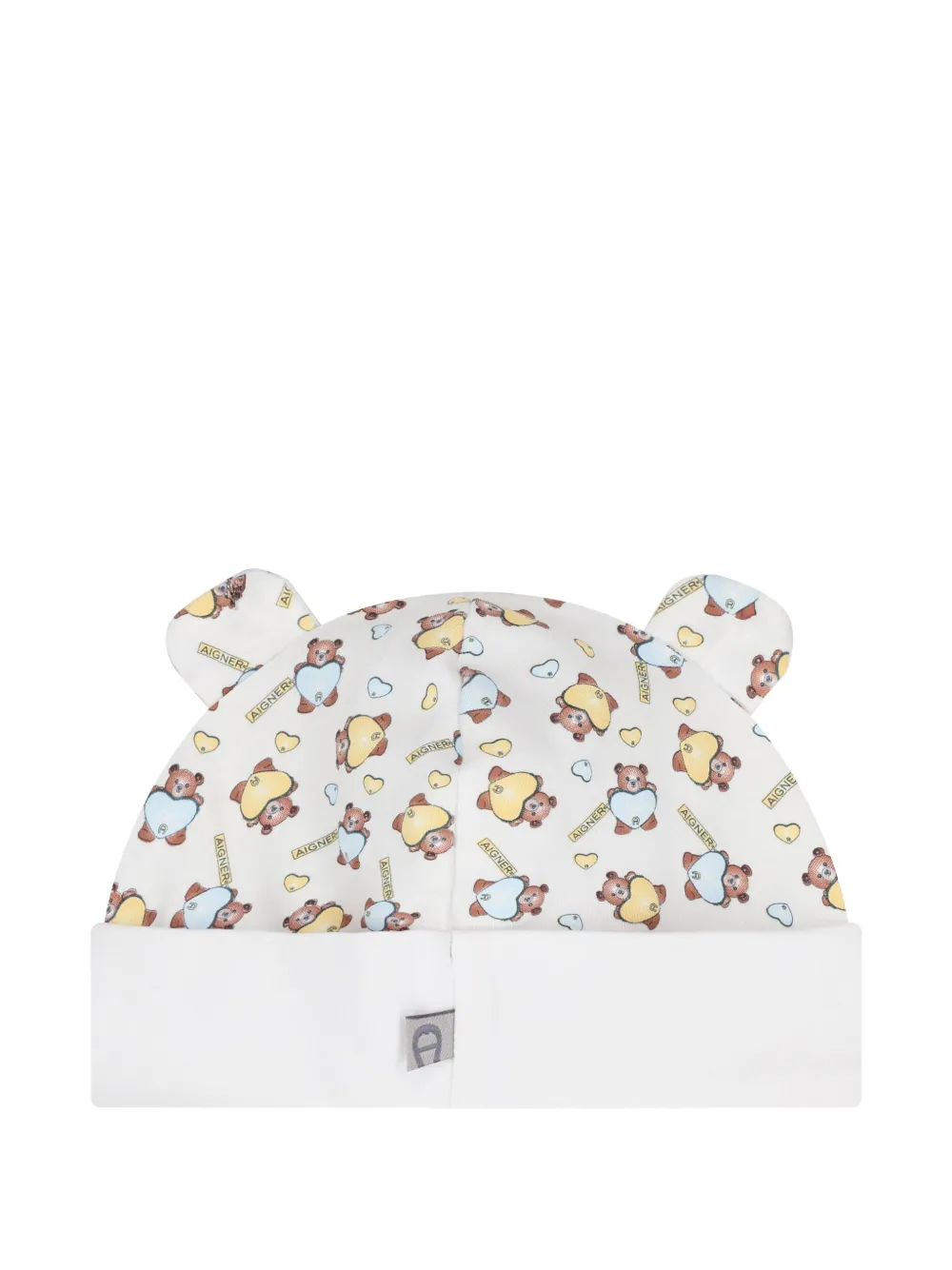 Aigner Teddy-bear Print Baby Hat In White