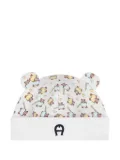 Aigner Kids teddy-bear print baby hat - White