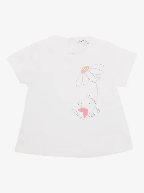 Il Gufo cat daisy print T-shirt
