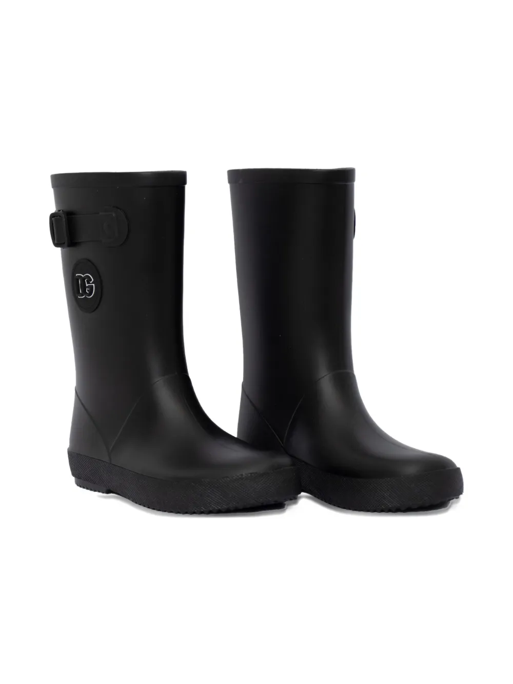 Dolce & Gabbana Kids buckle-fastening logo rain boots Black