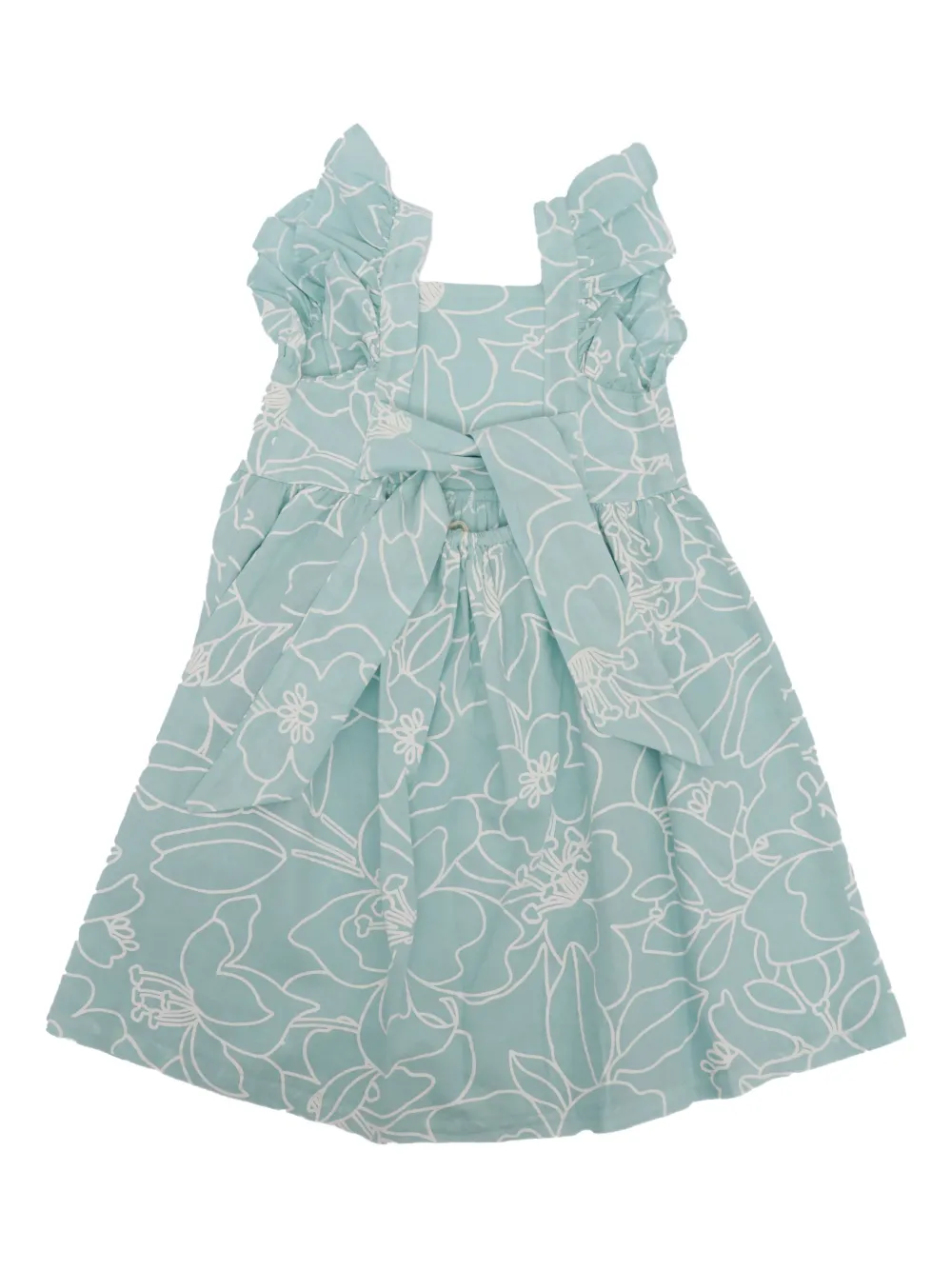 Zhoe & Tobiah Jurk met ruches en bloemenprint Blauw