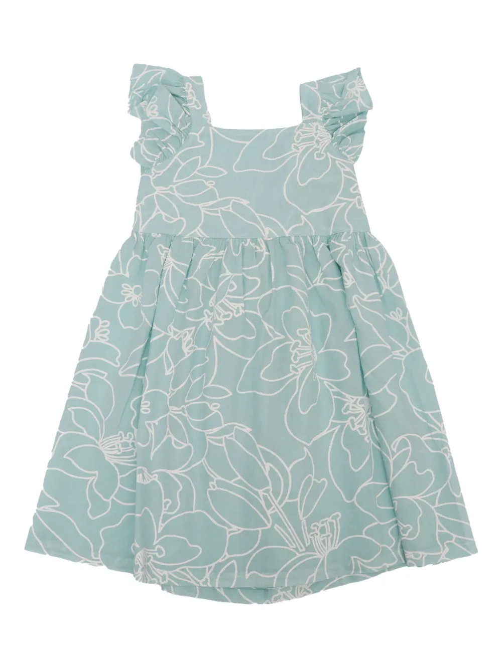 Zhoe & Tobiah Jurk met ruches en bloe print Blauw