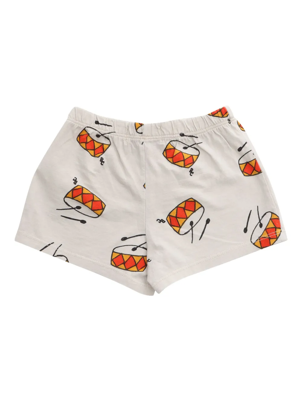 Bobo Choses Kids' Drum-print Elastic-waist Shorts In White