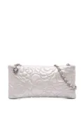 CHANEL Pre-Owned 2014-2015 Embossed Metallic Lambskin Camellia Chain Pochette handbag - Silver