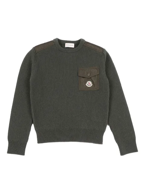 Moncler Enfant patch-pocket crew neck sweater