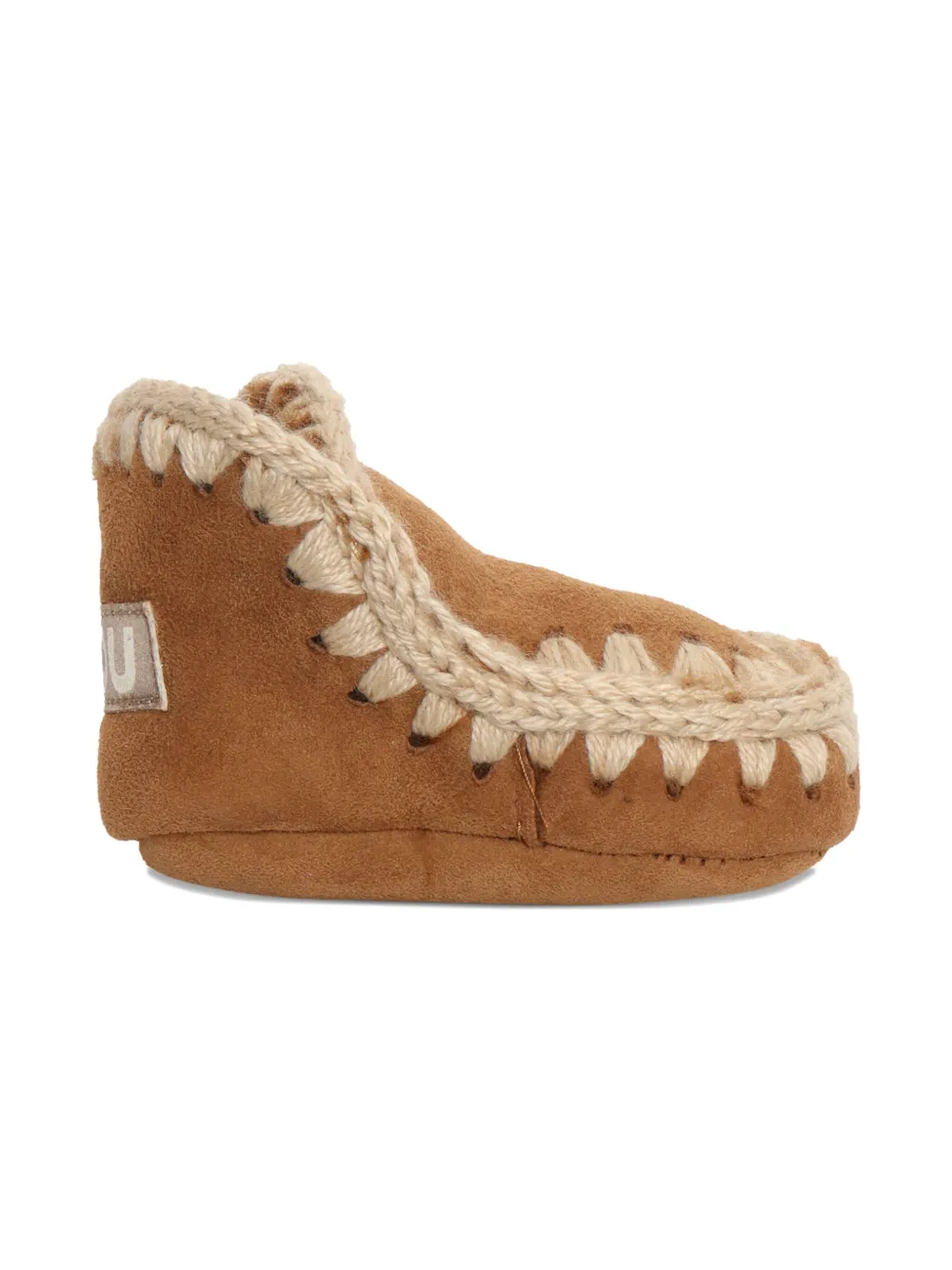 Mou Kids sheepskin-crocheted boots - Bruin