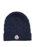 Moncler Enfant cable-knit wool beanie - Blue