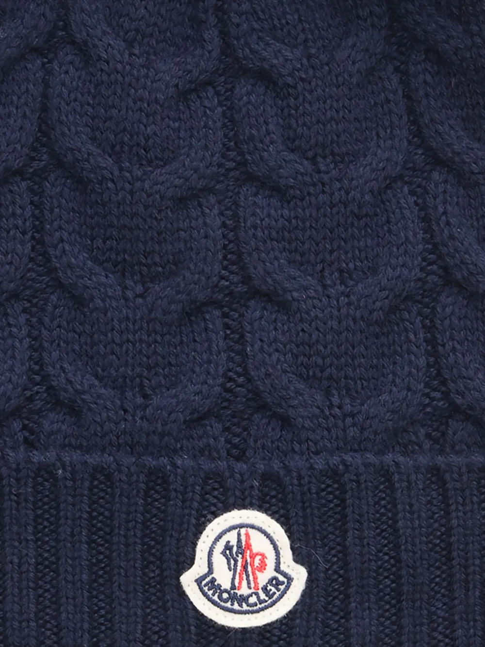Moncler Enfant Kabelgebreide muts Blauw