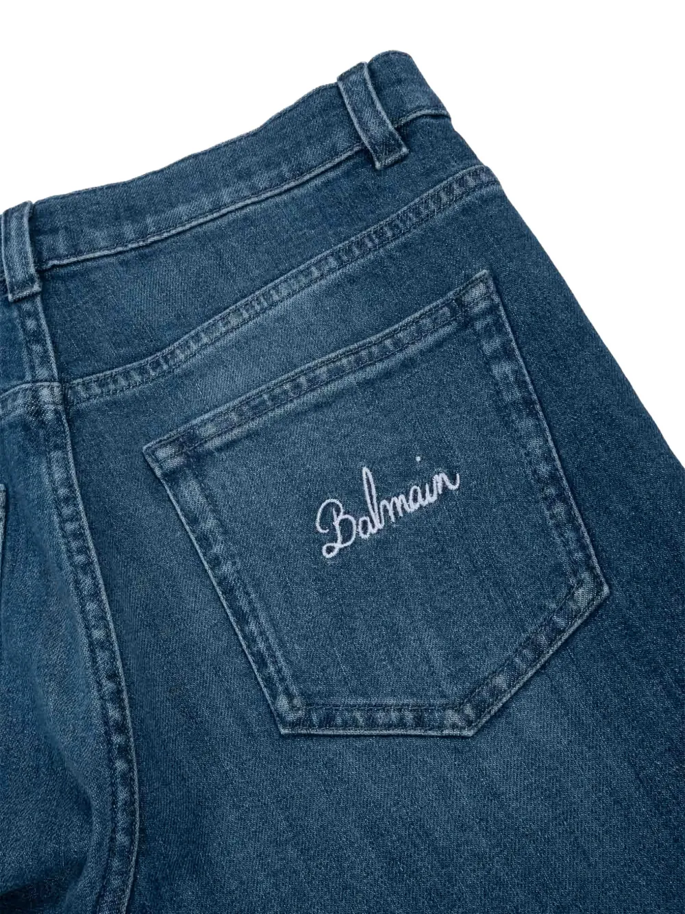 Balmain Kids Jeans met geborduurd logo Blauw