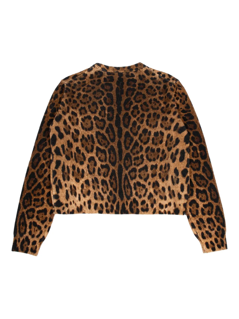 Dolce & Gabbana Kids leopard-print crew-neck pullover Bruin