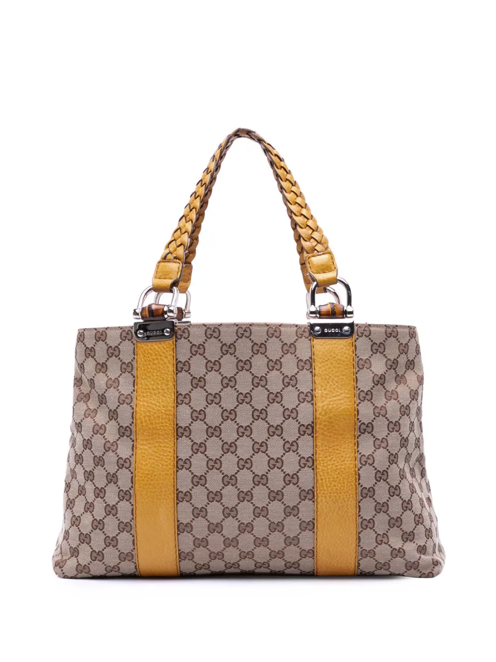 Gucci Pre-Owned 2016-2025 Medium GG Canvas Bamboo Libeccio tote bag - Gucci Pre-Owned 2016-2025 Medium GG Canvas Bamboo Libeccio tote bag -