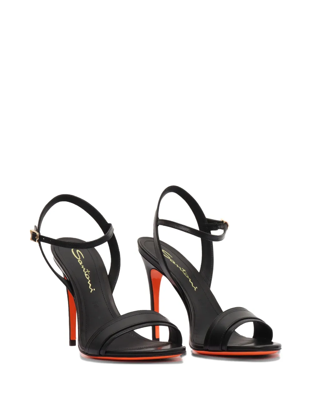 Santoni 105mm ankle-strap heeled sandals Black
