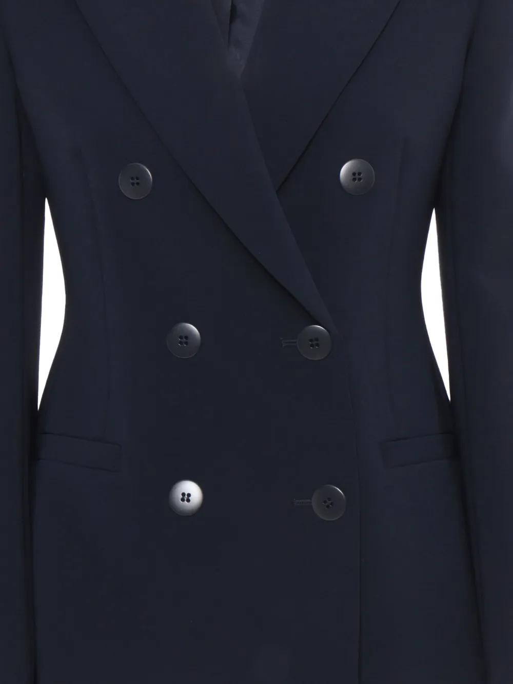 Max Mara Key blazer met dubbele rij knopen en structuur Blauw