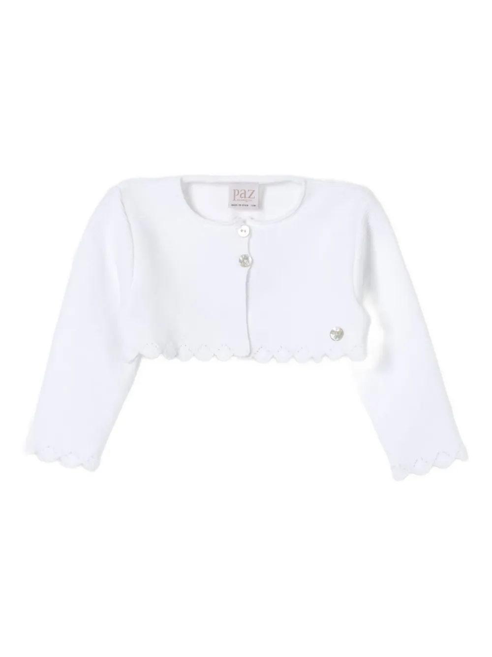 Paz Rodriguez scalloped cotton cardigan - Bianco