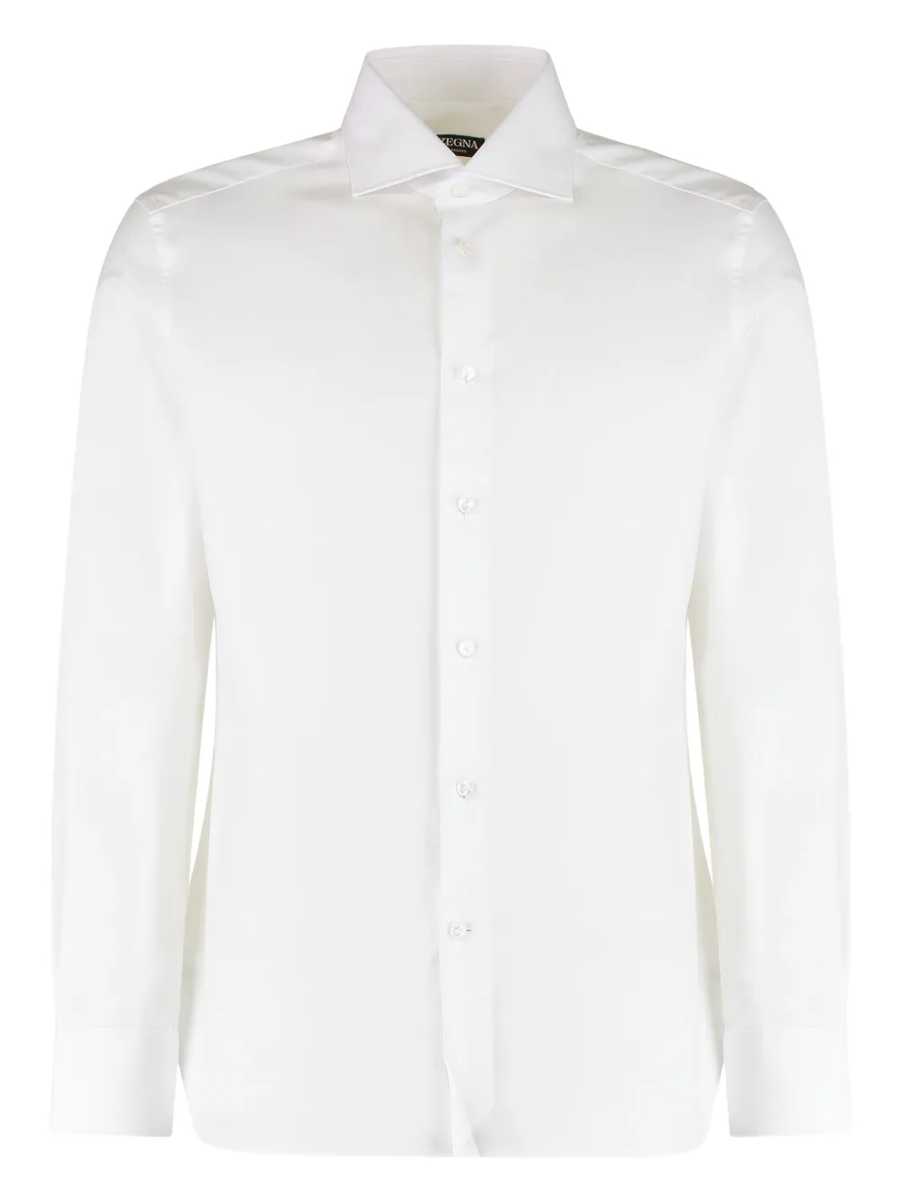 Zegna rounded-hem cotton shirt - ホワイト Zegna rounded-hem cotton shirt - ホワイト