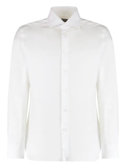 Zegna rounded-hem cotton shirt