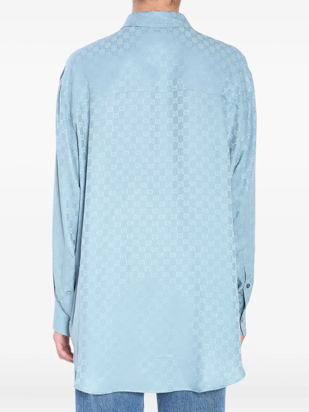 Gucci Zijden blouse met GG-monogram Blauw