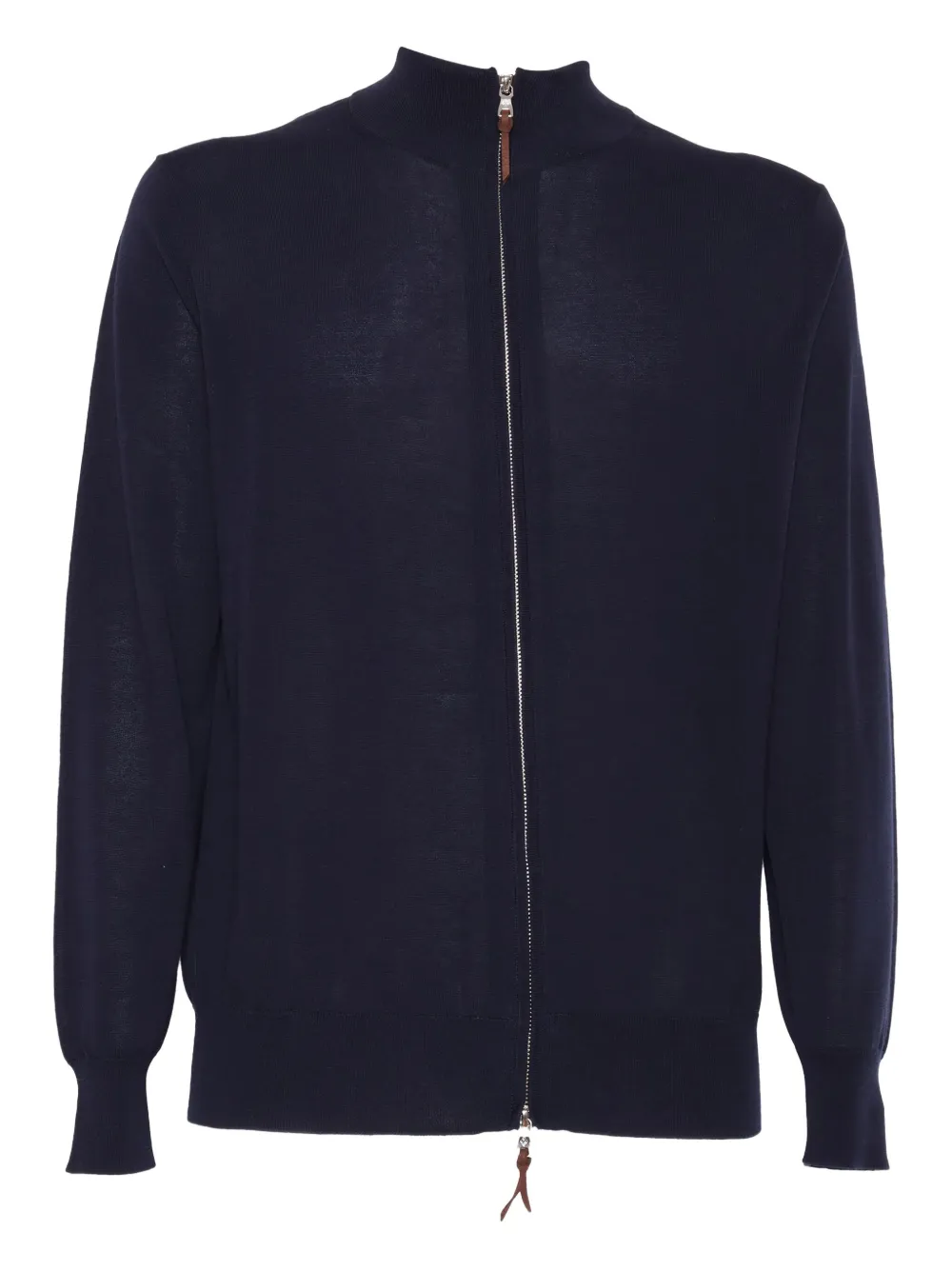 Ballantyne zip-fastening cotton cardigan Blauw