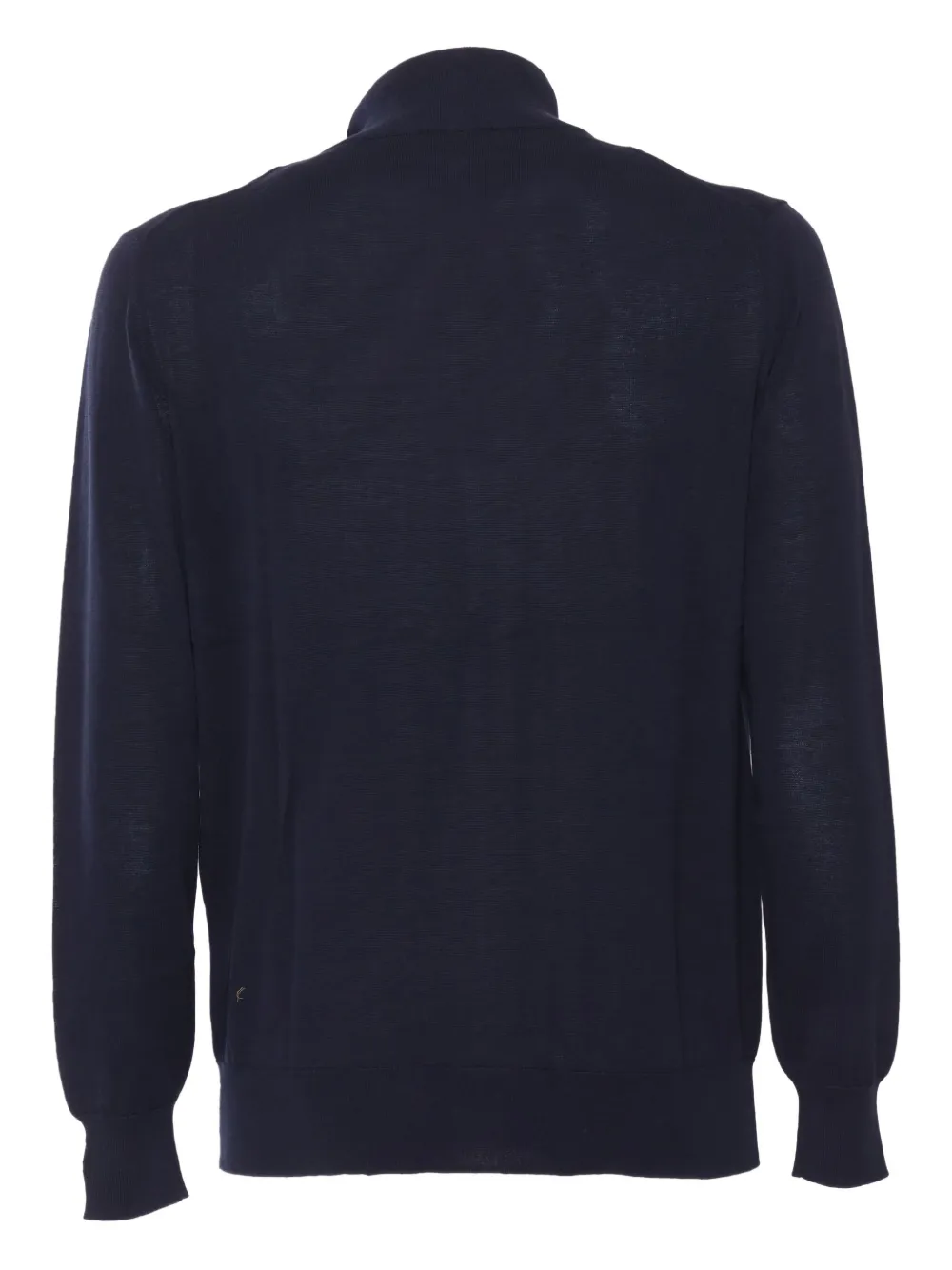 Ballantyne Black Zipped Cardigan With High Collar In Blue