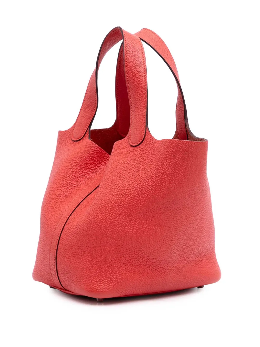 Pre-owned Hermes 2018 Clemence Picotin Lock 18 Handbag In Red