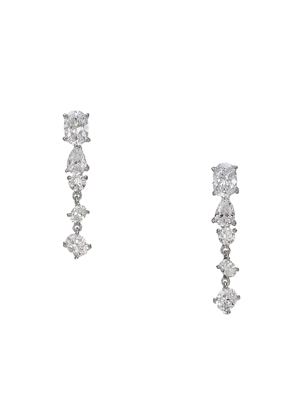 Anabela Chan 14k White Gold Celestial Dust Diamond Earrings In Silver