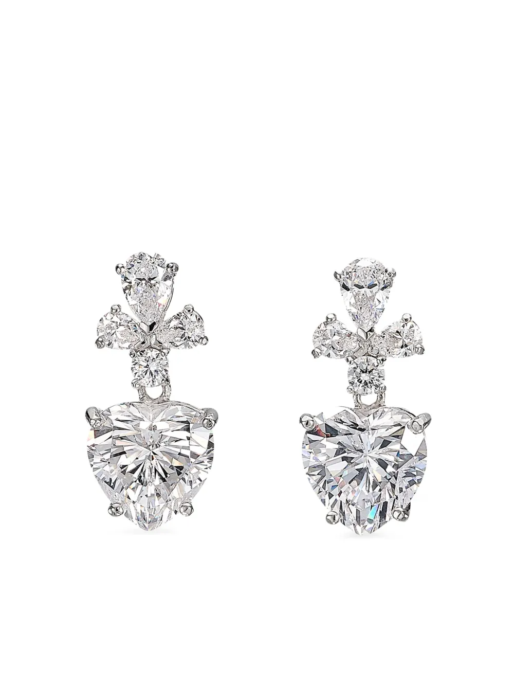 Anabela Chan Cupid Heart diamond earrings | Silver | Image 1