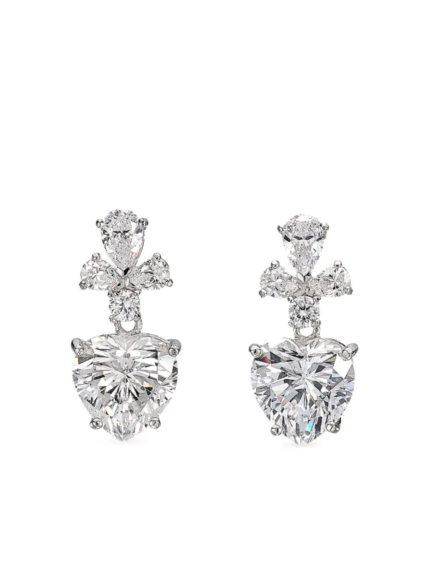 HEART & CUPID ダイヤモンドピアス 0.16カラット Anabela Chan Cupid Heart ダイヤモンド ピアス | シルバートーン