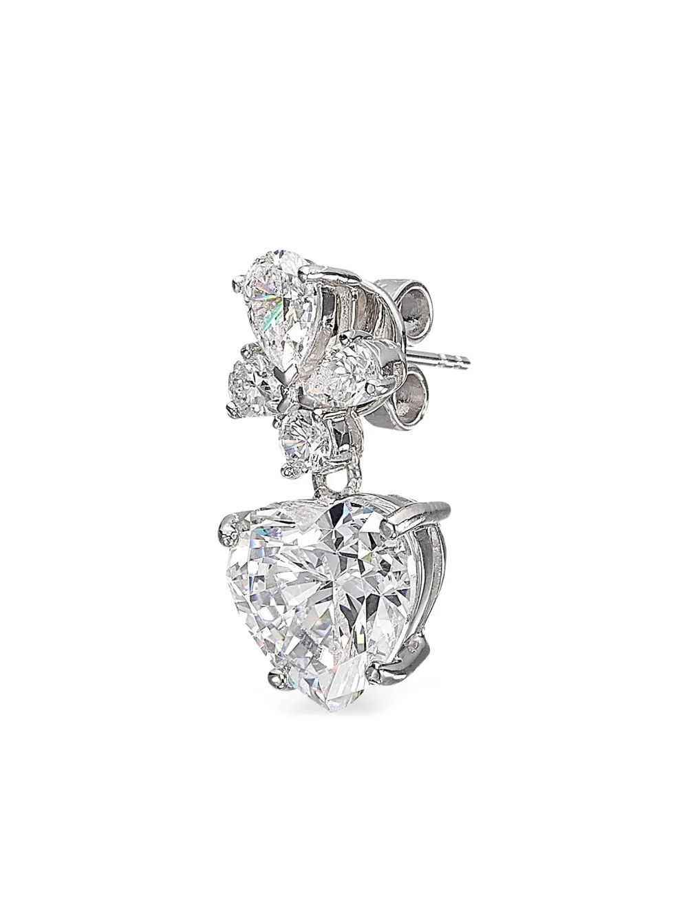 Anabela Chan Cupid Heart Diamond Earrings In Silver