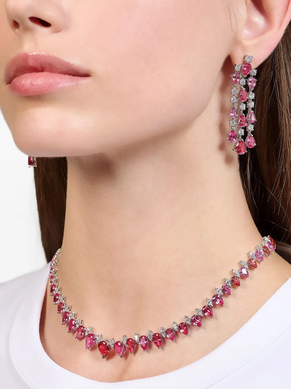 Anabela Chan collar Padparadscha Infinity con zafiro | Image 2