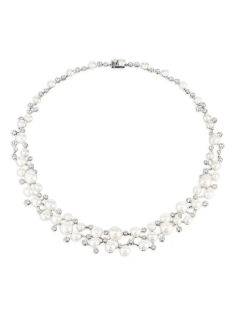 Anabela Chan rhodium vermeil Constellation pearl and diamond necklace