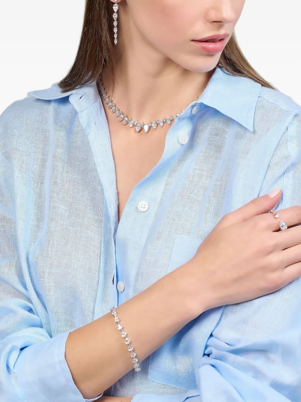 Anabela Chan Love And Tears Eternity Diamond Necklace In Silver