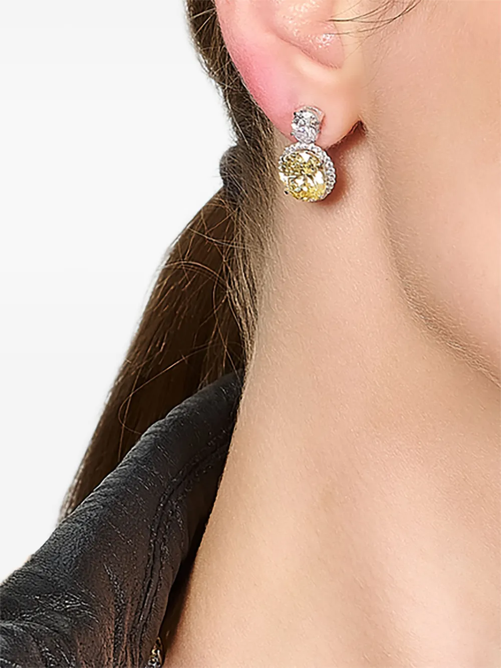 Anabela Chan 14k White Gold Celestial Halo Diamond Earrings In Multi