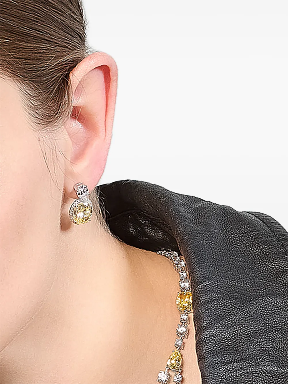 Anabela Chan 14k White Gold Celestial Halo Diamond Earrings In Multi