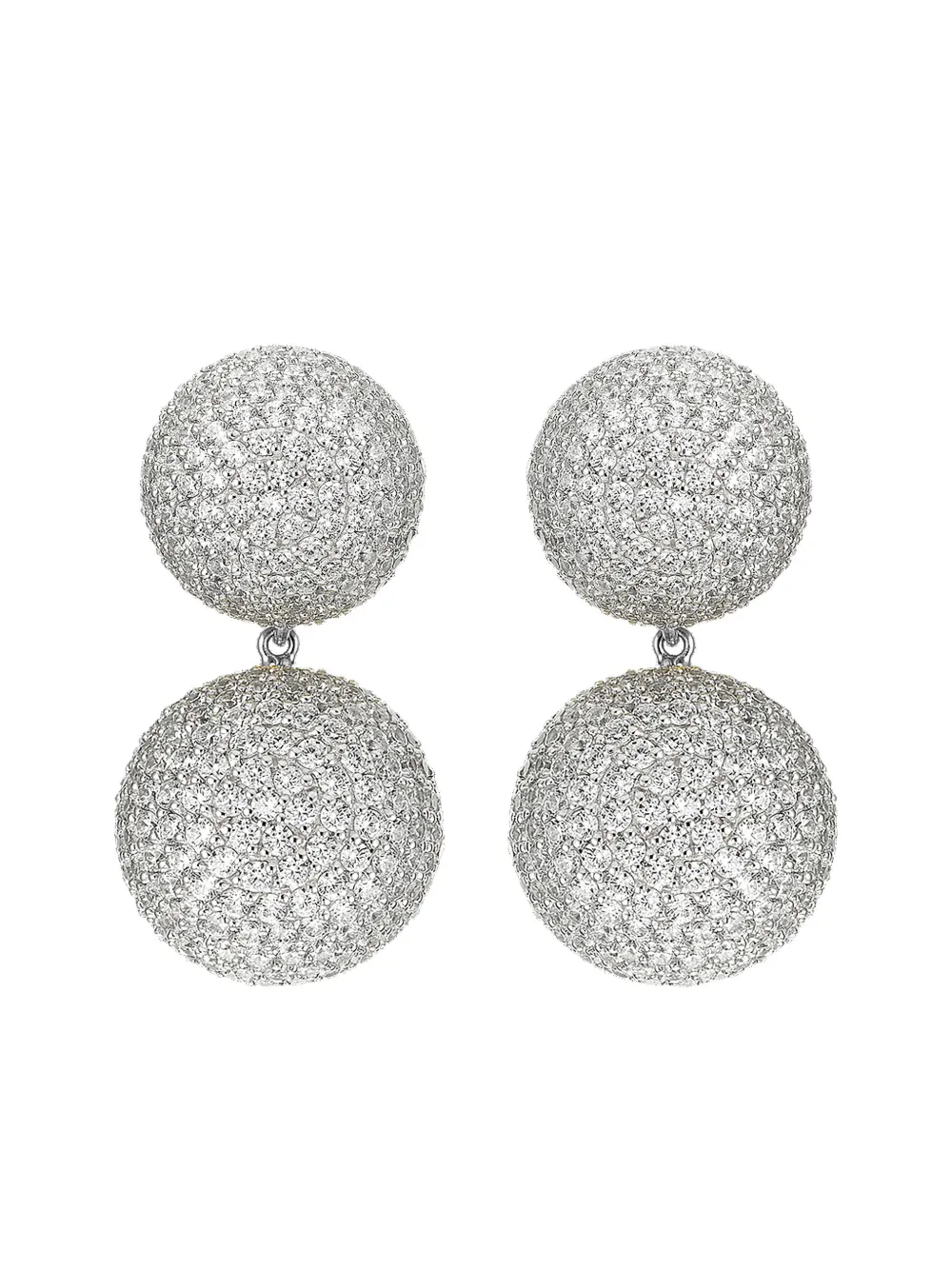 Anabela Chan Orecchini Bauble in oro bianco 14 carati con diamanti - Argento