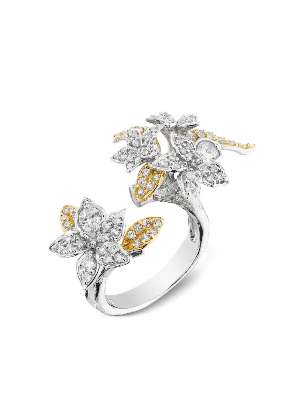 Anabela Chan 18k Yellow Gold Vermeil Bellflower Diamond Ring In Silver