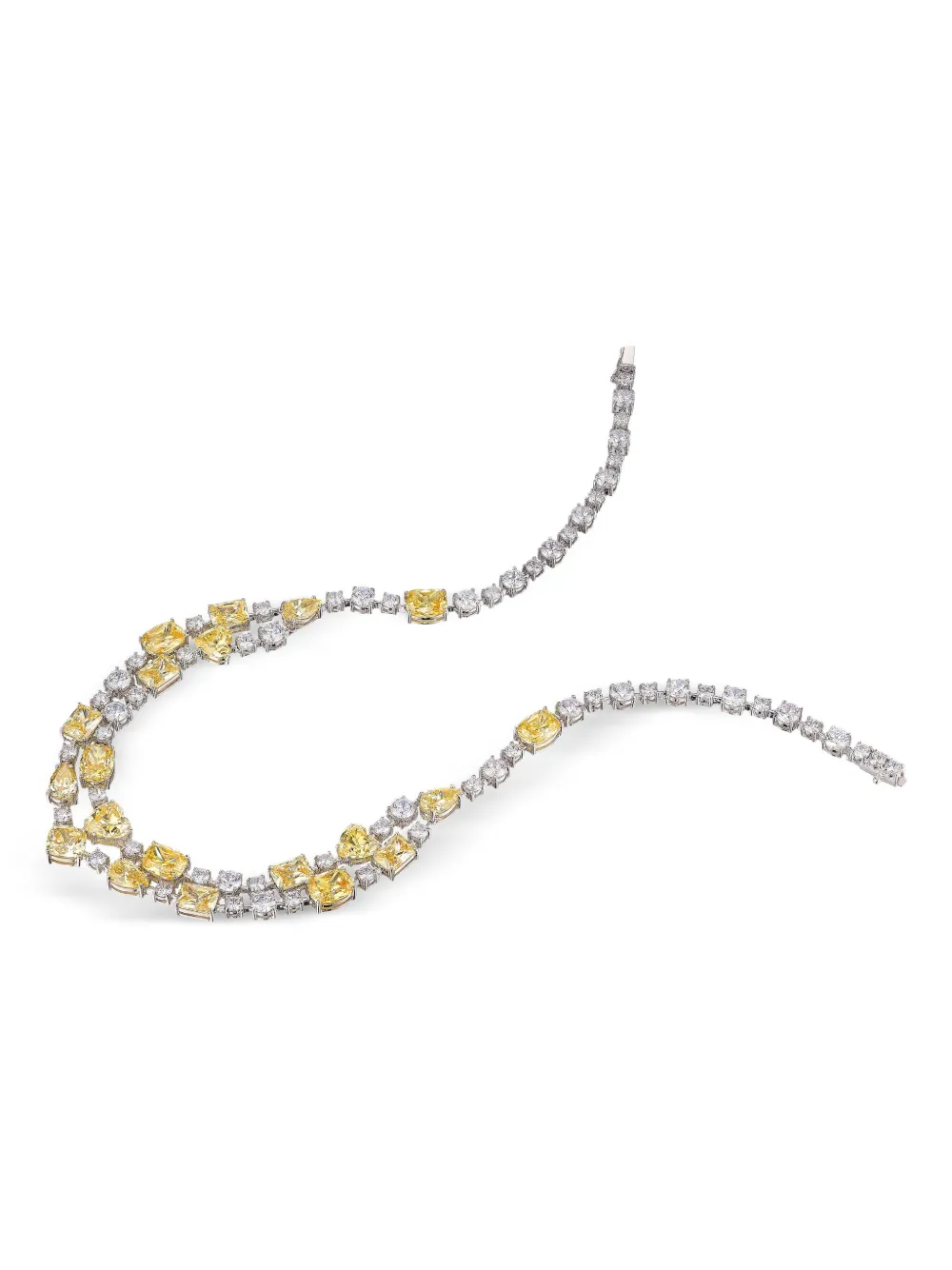 Anabela Chan Canary Love Heart Diamond Choker In Silver
